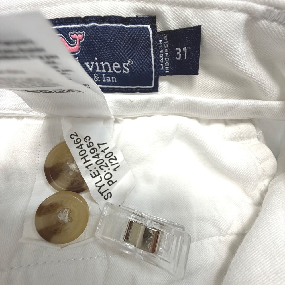 Vineyard Vines White Stretch‎ Shorts Men's 31 Medium Cotton Casual Summer - Picture 4 of 6